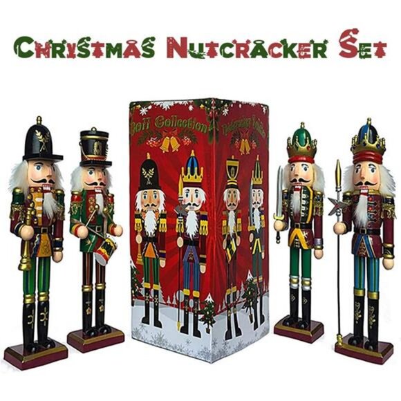 Nutcracker Figures, Christmas Decor Figurine Collection, 12 inch (4 Piece) - Picture 2 of 8